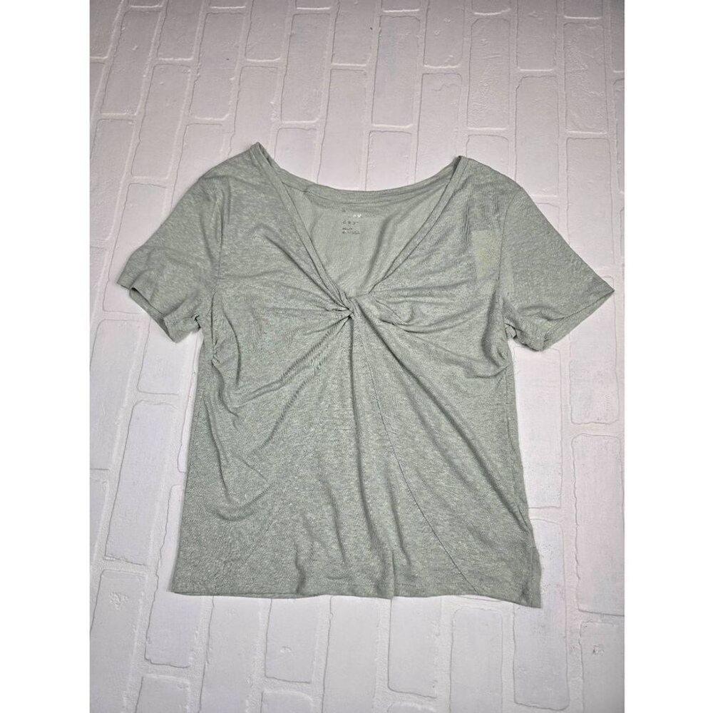 A new Day Twisted Green V-Neck Top Medium